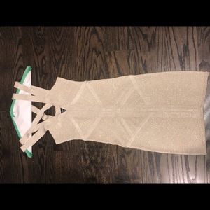 Gold/glitter bandage dress